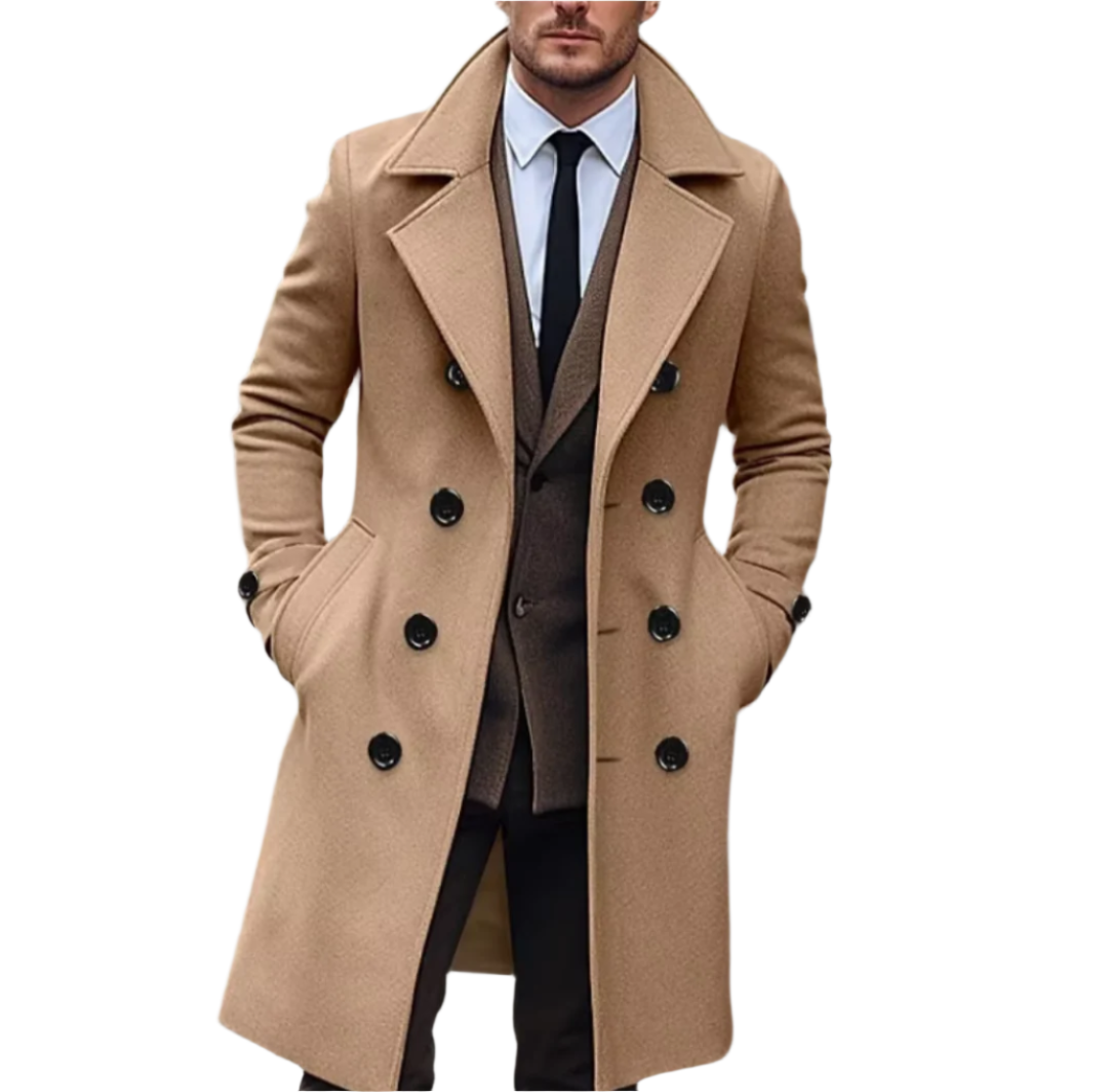 Luminovi | Classic Double-Breasted Trench Coat-Trench Coat