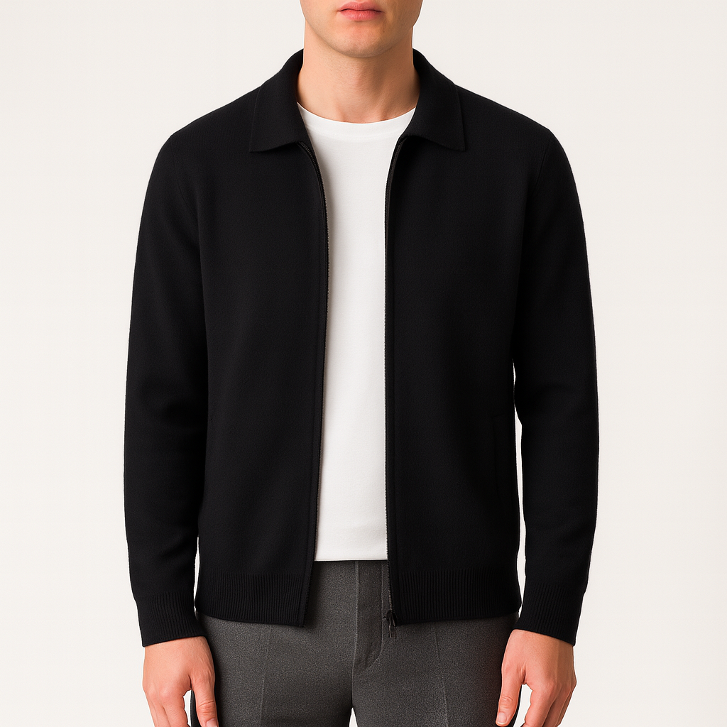 Luminovi | Classic Zip Knit Cardigan