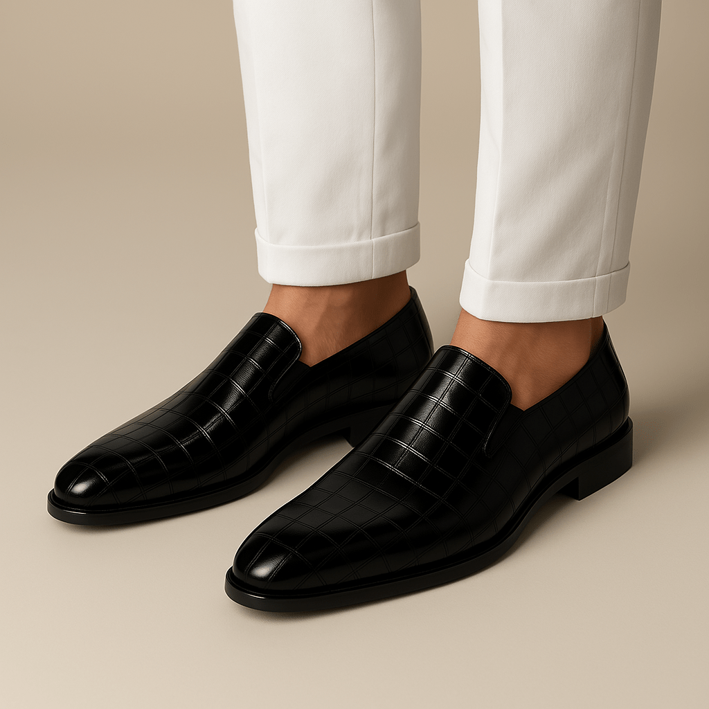 Luminovi | Croc-Embossed Leather Loafers