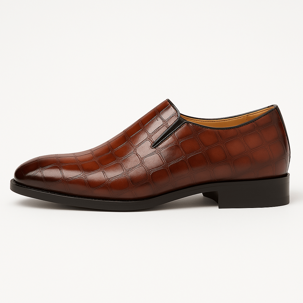 Luminovi | Croc-Embossed Leather Loafers