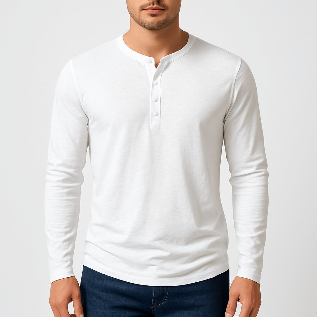 Luminovi | Henley Long Sleeve Shirt-Shirt