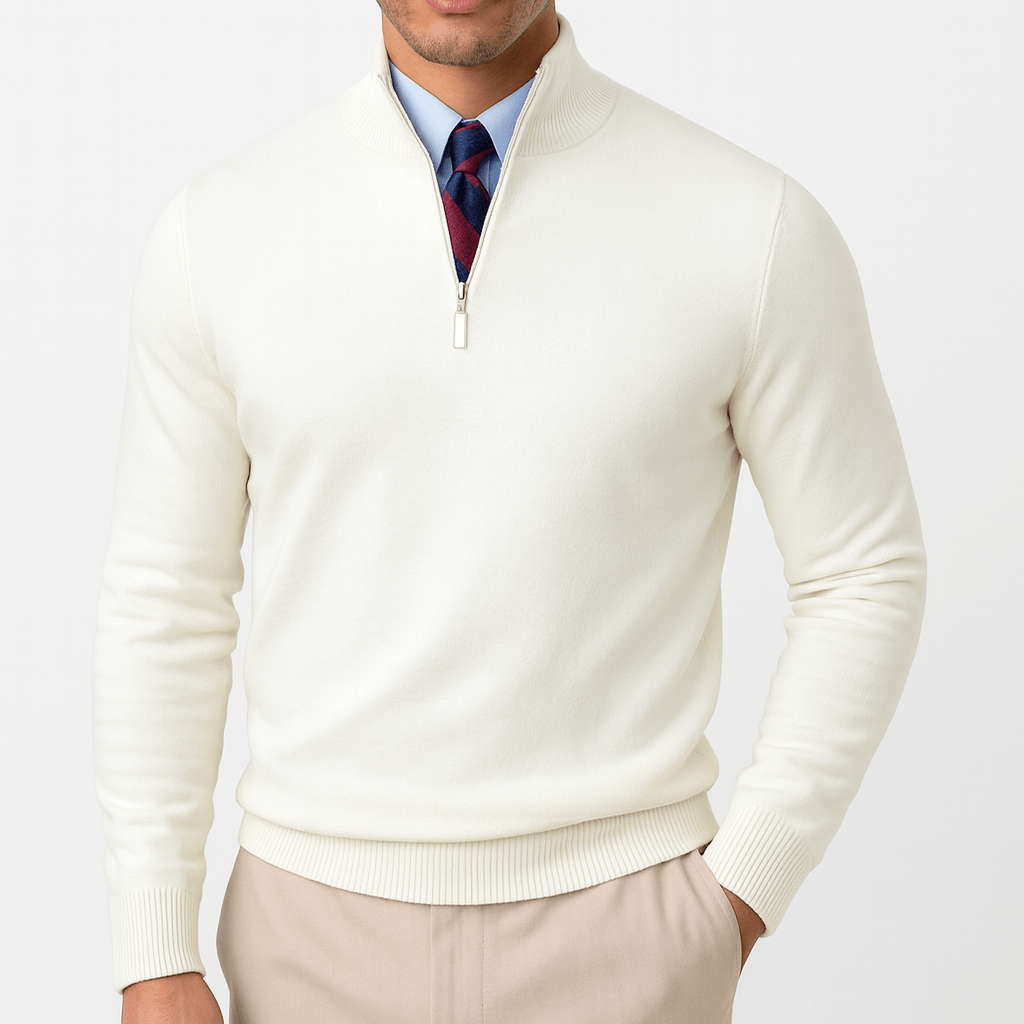Luminovi | High Neck Quarter-Zip Sweater