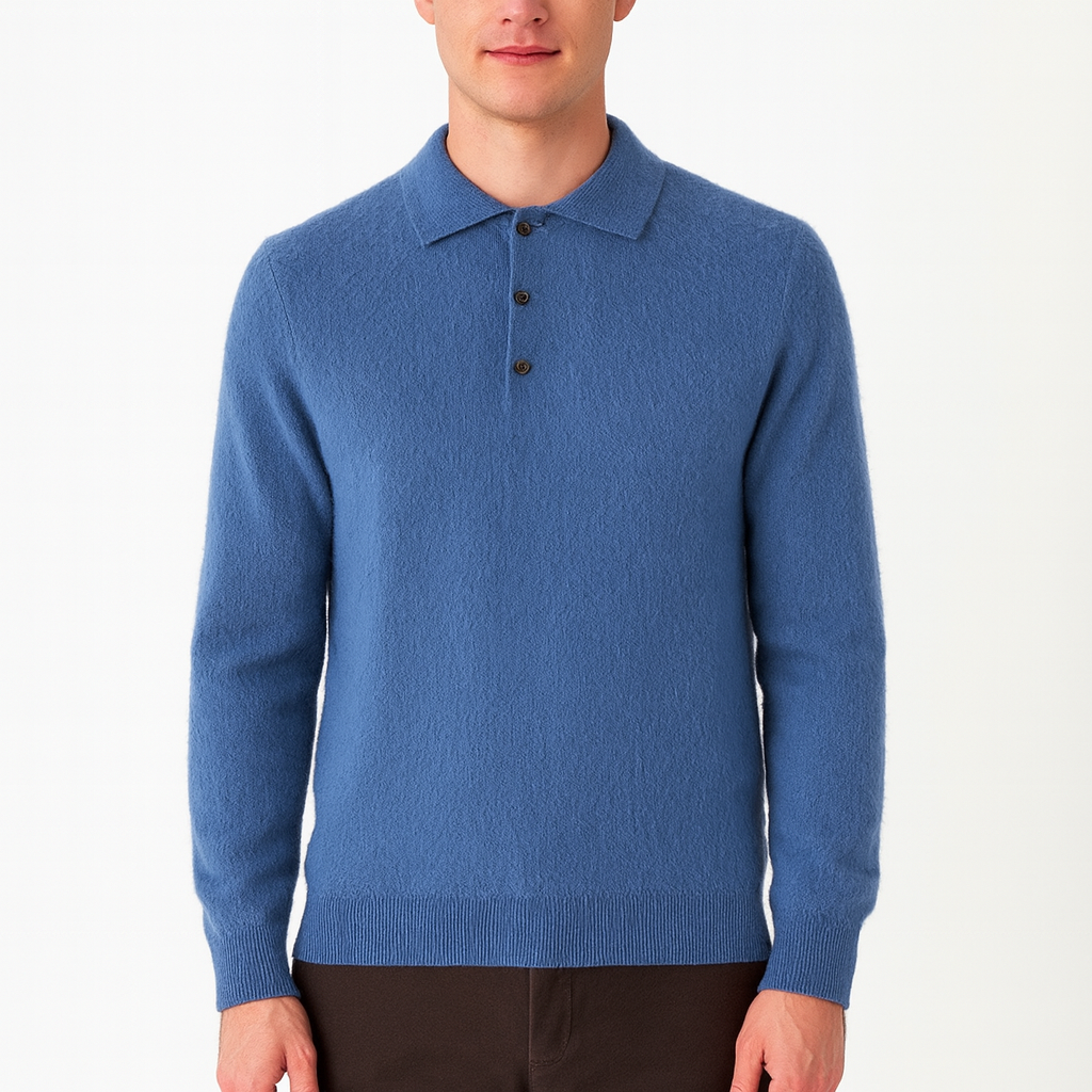 Luminovi | Knit Polo Sweater-Sweater