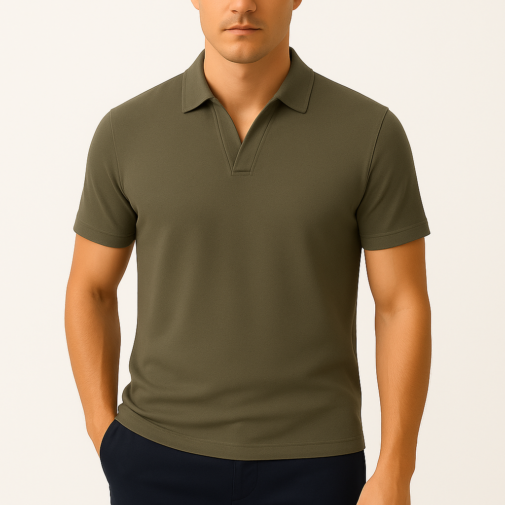 Luminovi | Leo Knit Cotton Polo Shirt