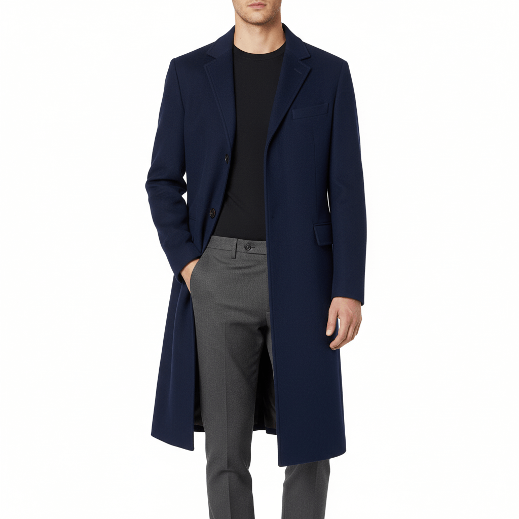 Luminovi | Long Wool Trench Coat-Trench Coat