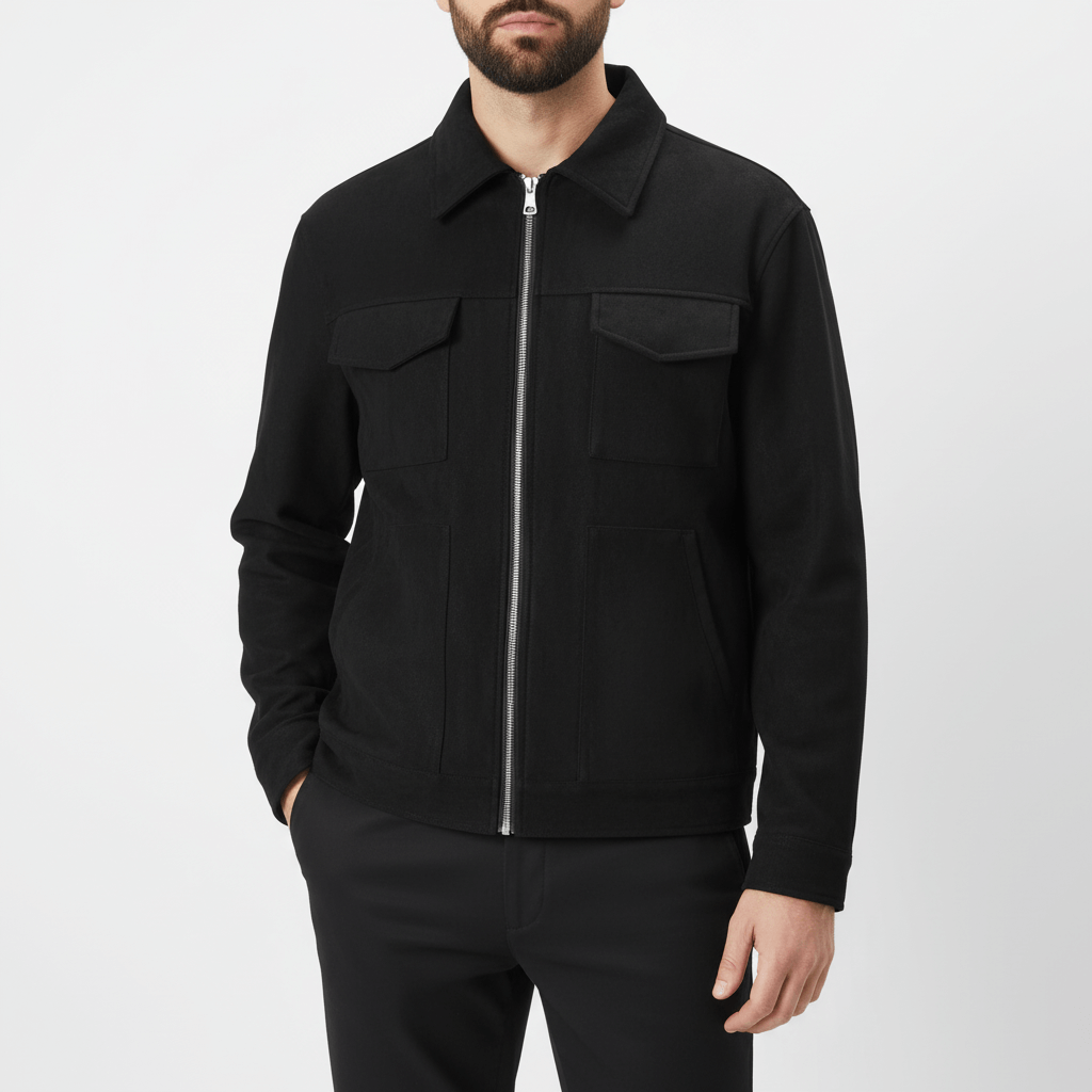 Luminovi | Loose-Fit Suede Jacket-Jacket
