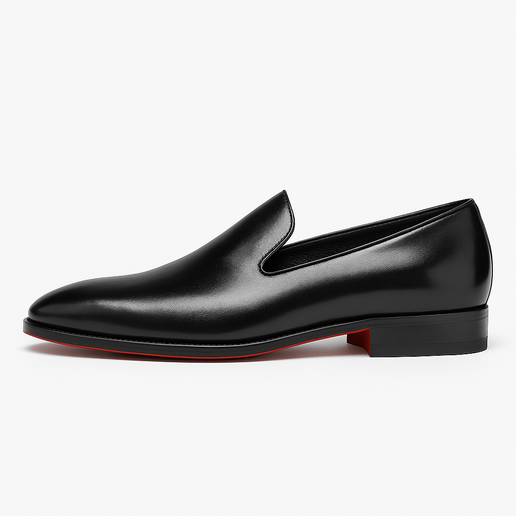 Luminovi | Polished Leather Red Sole Loafers