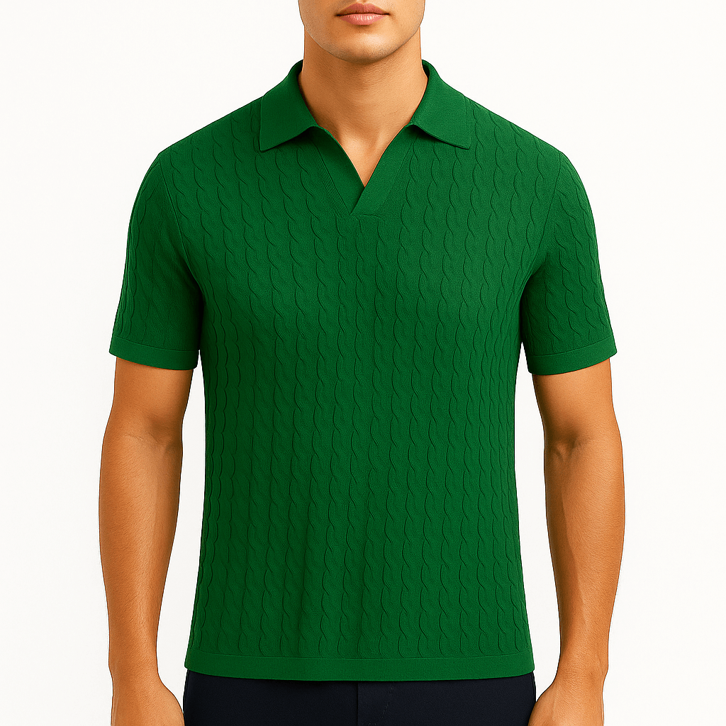 Luminovi | Raised Knit Polo Shirt