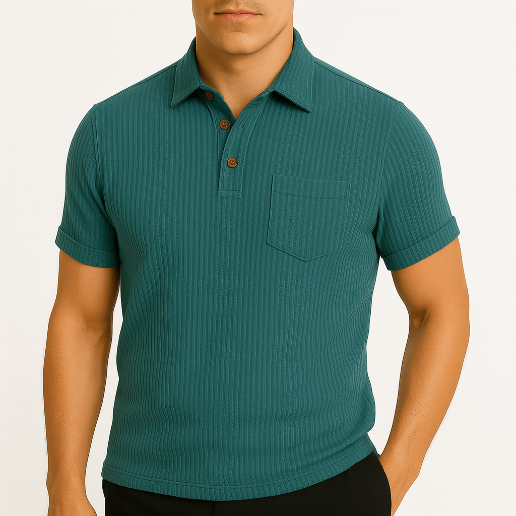 Luminovi | Ribbed Cotton Polo Shirt