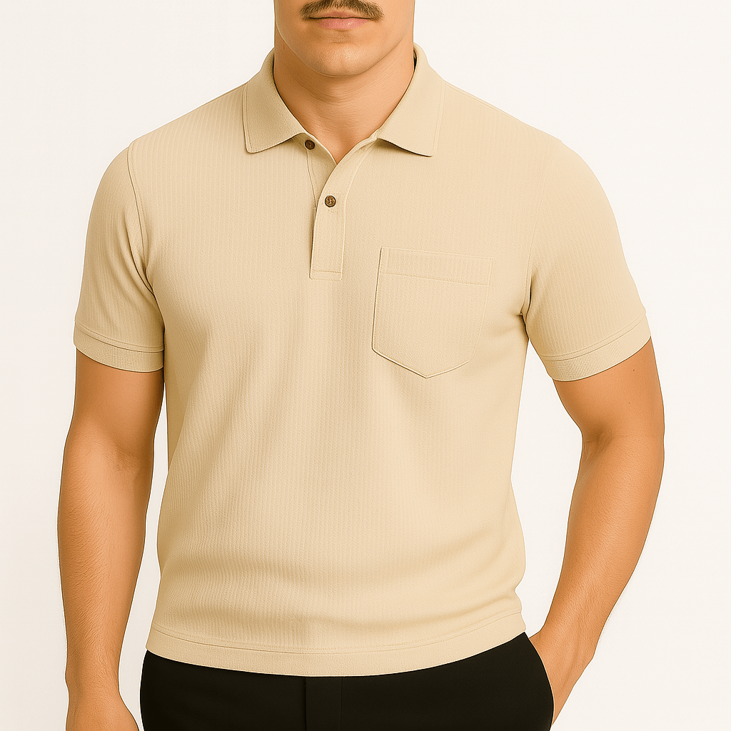 Luminovi | Ribbed Cotton Polo Shirt