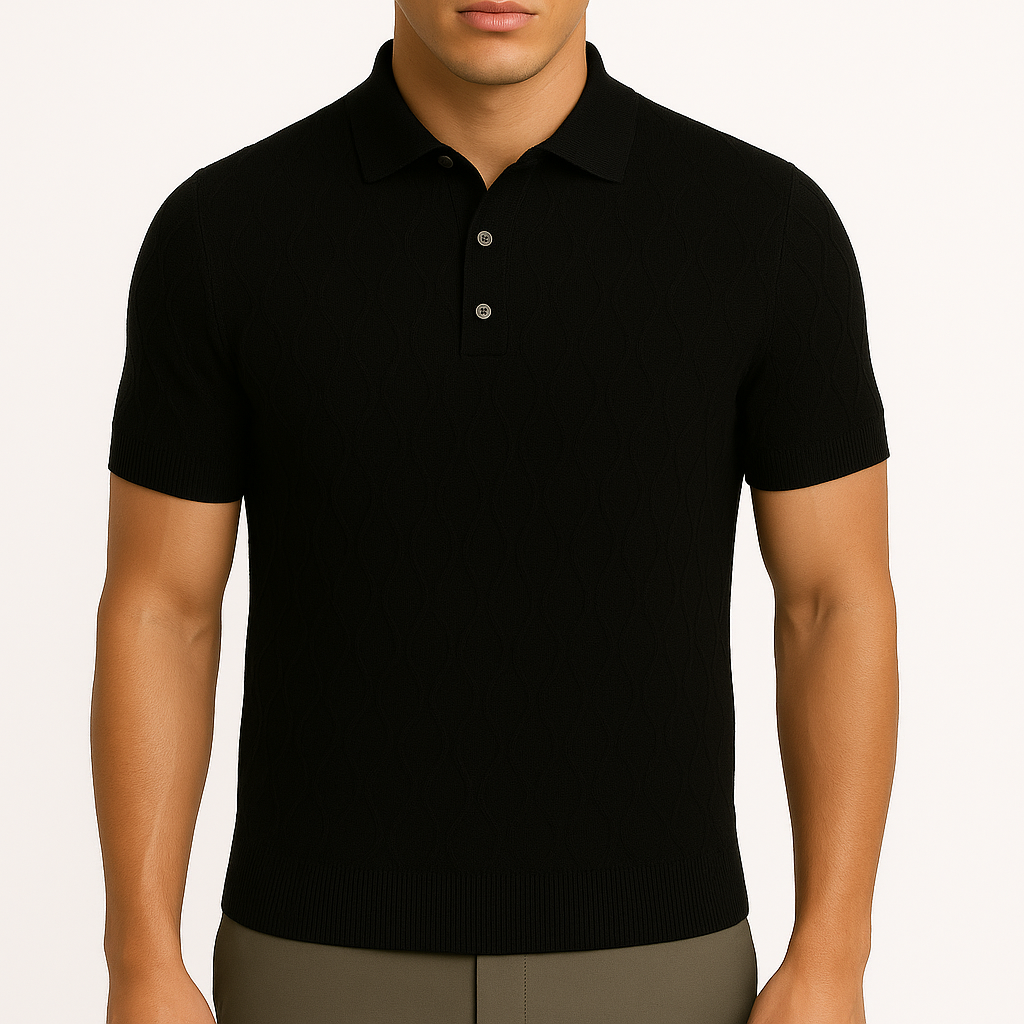 Luminovi | Short Sleeve Henley Polo Shirt