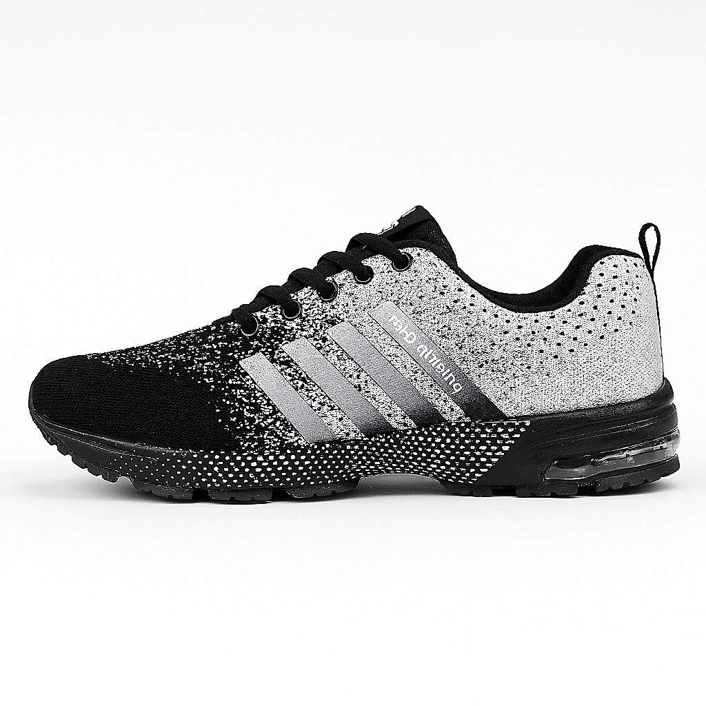 Luminovi | Striped Mesh Lace-Up Sneakers