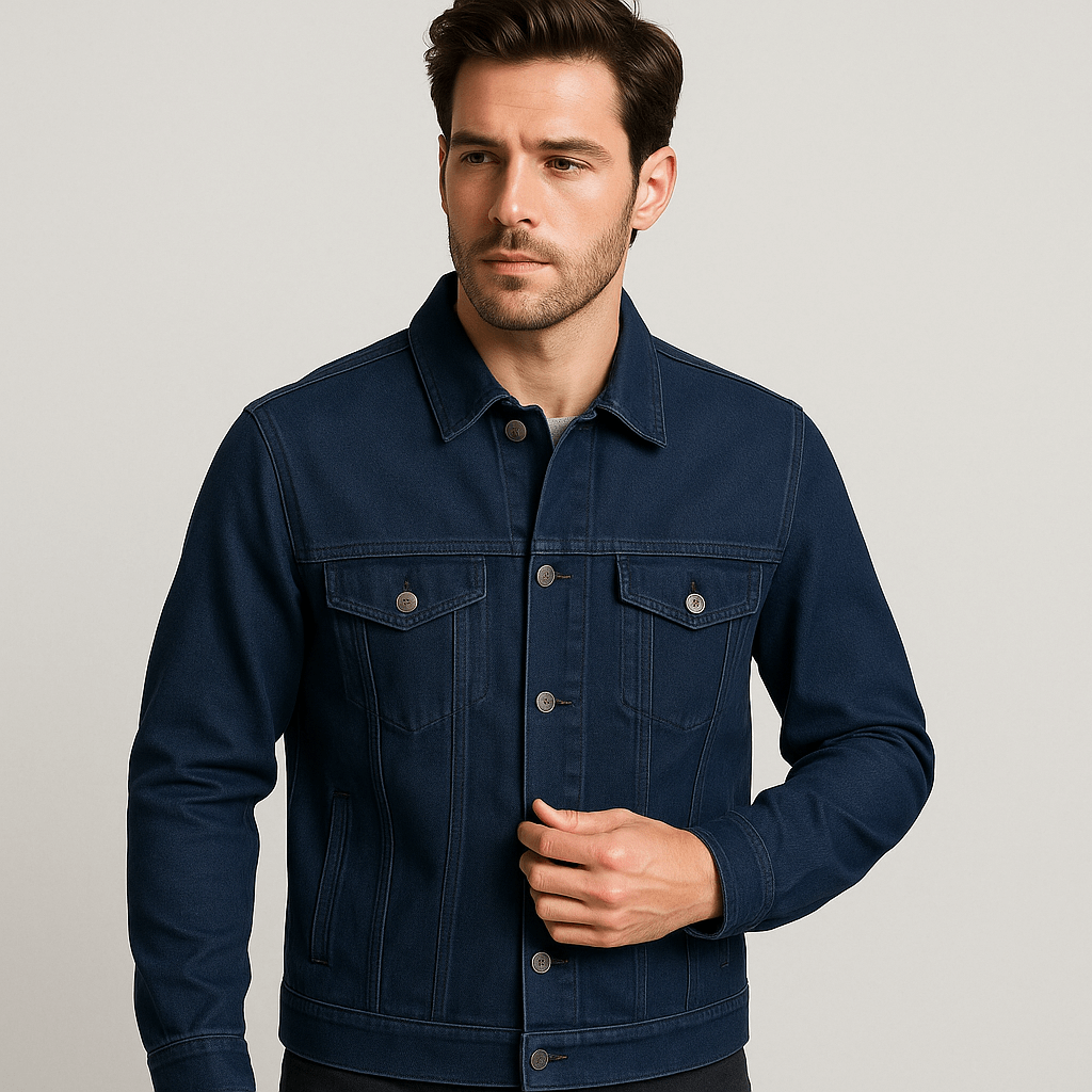 Luminovi | Structured Fit Denim Jacket-Jacket
