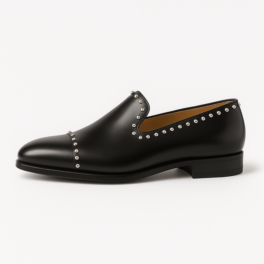 Luminovi | Studded Calfskin Loafers