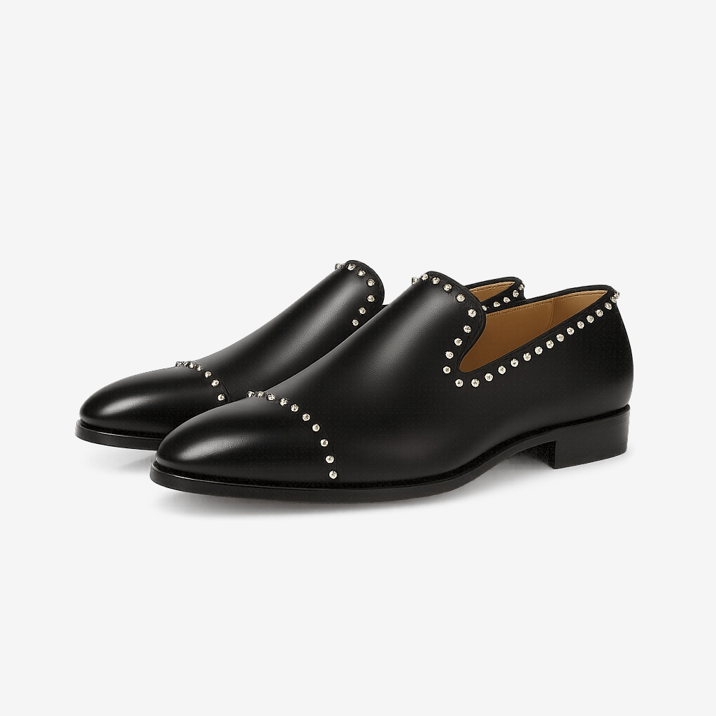 Luminovi | Studded Calfskin Loafers