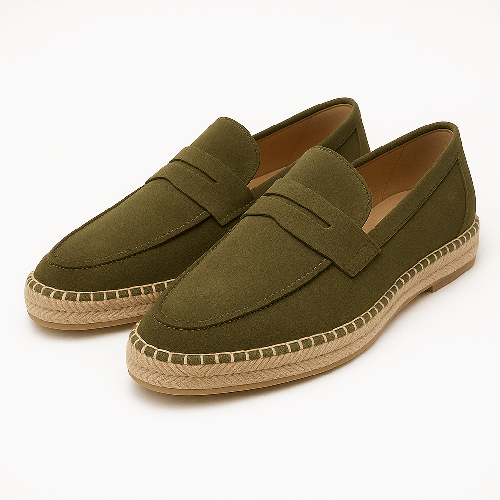 Luminovi | Suede Espadrille Loafers