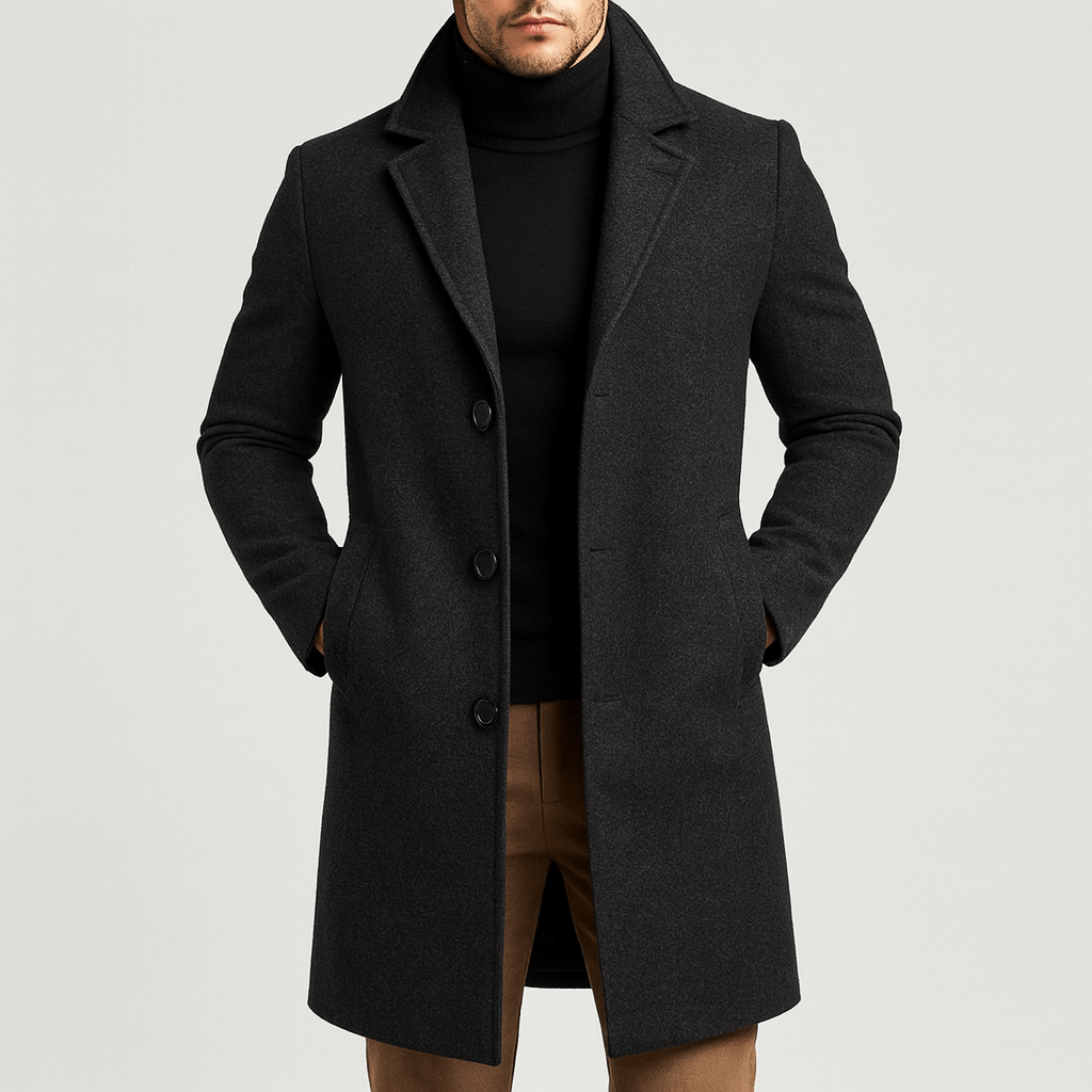 Luminovi | Tailored Classic Overcoat-Overcoats