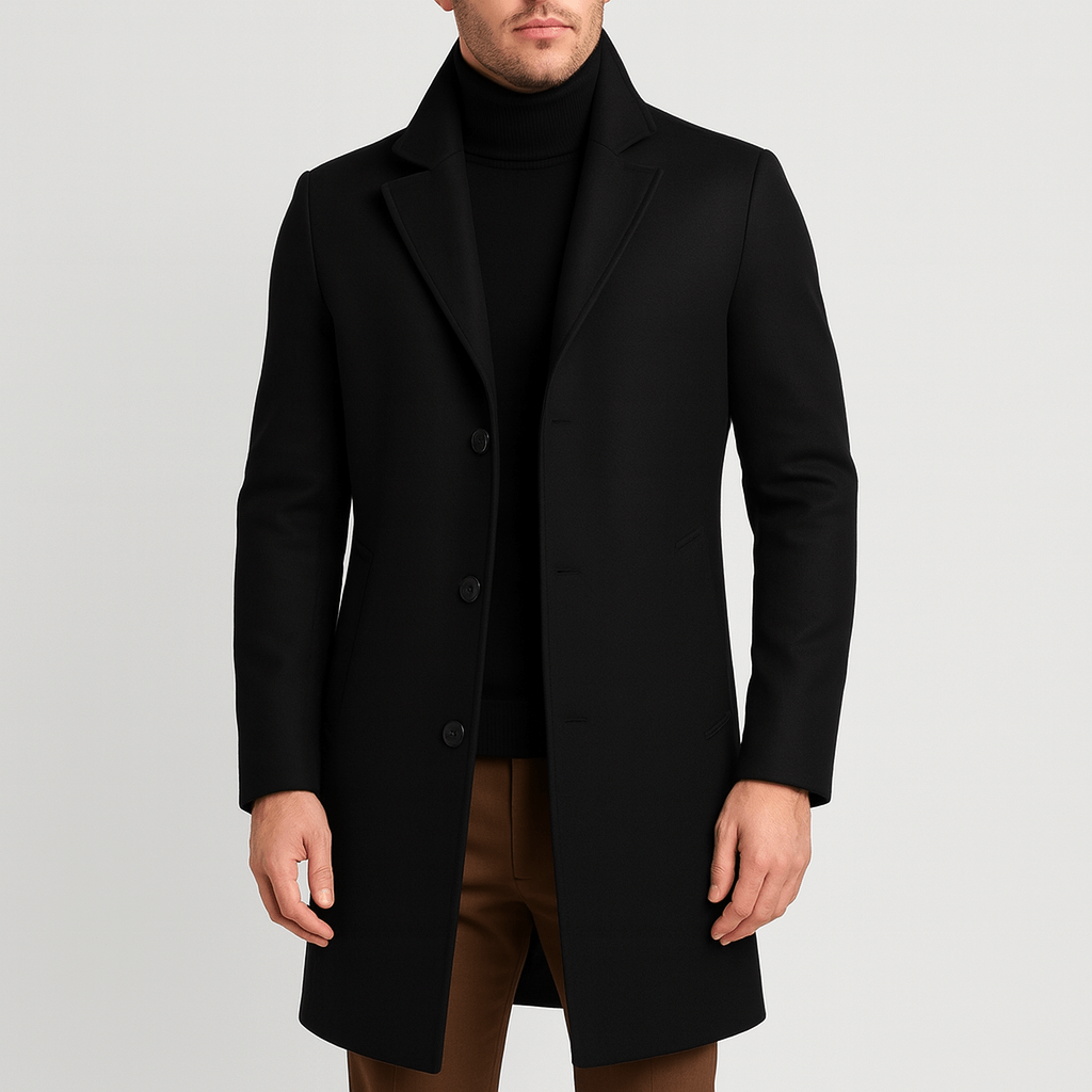 Luminovi | Tailored Classic Overcoat-Overcoats