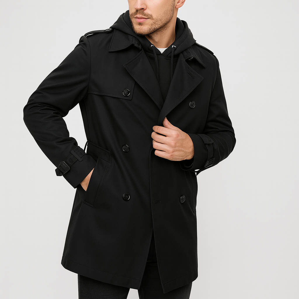 Luminovi | Tailored Double-Breasted Trench Coat-Trench Coat