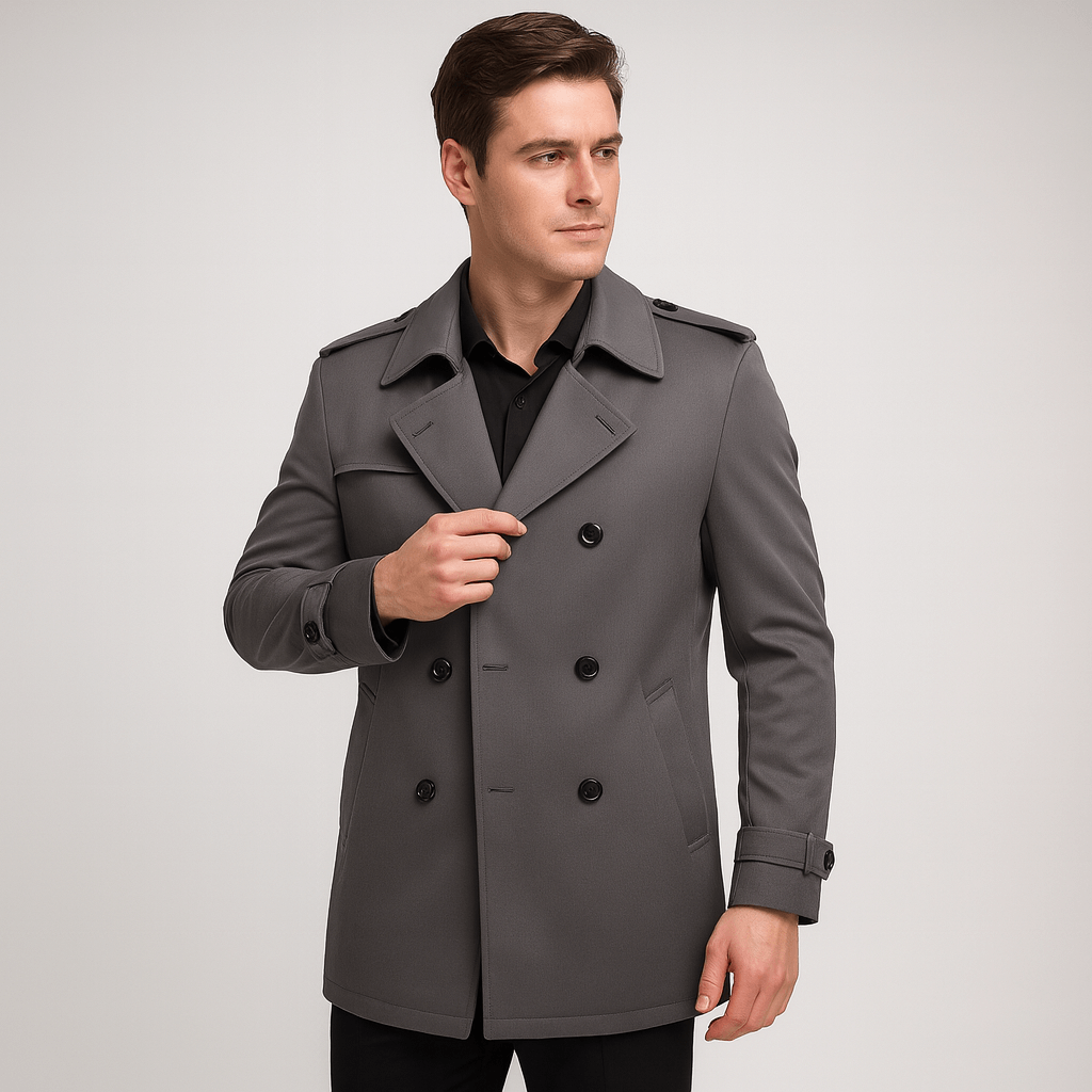 Luminovi | Tailored Double-Breasted Trench Coat-Trench Coat