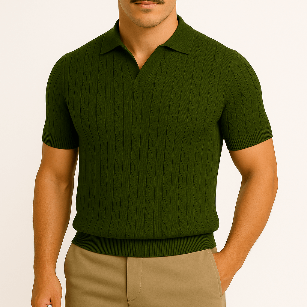 Luminovi | Tailored Patterned Polo Shirt