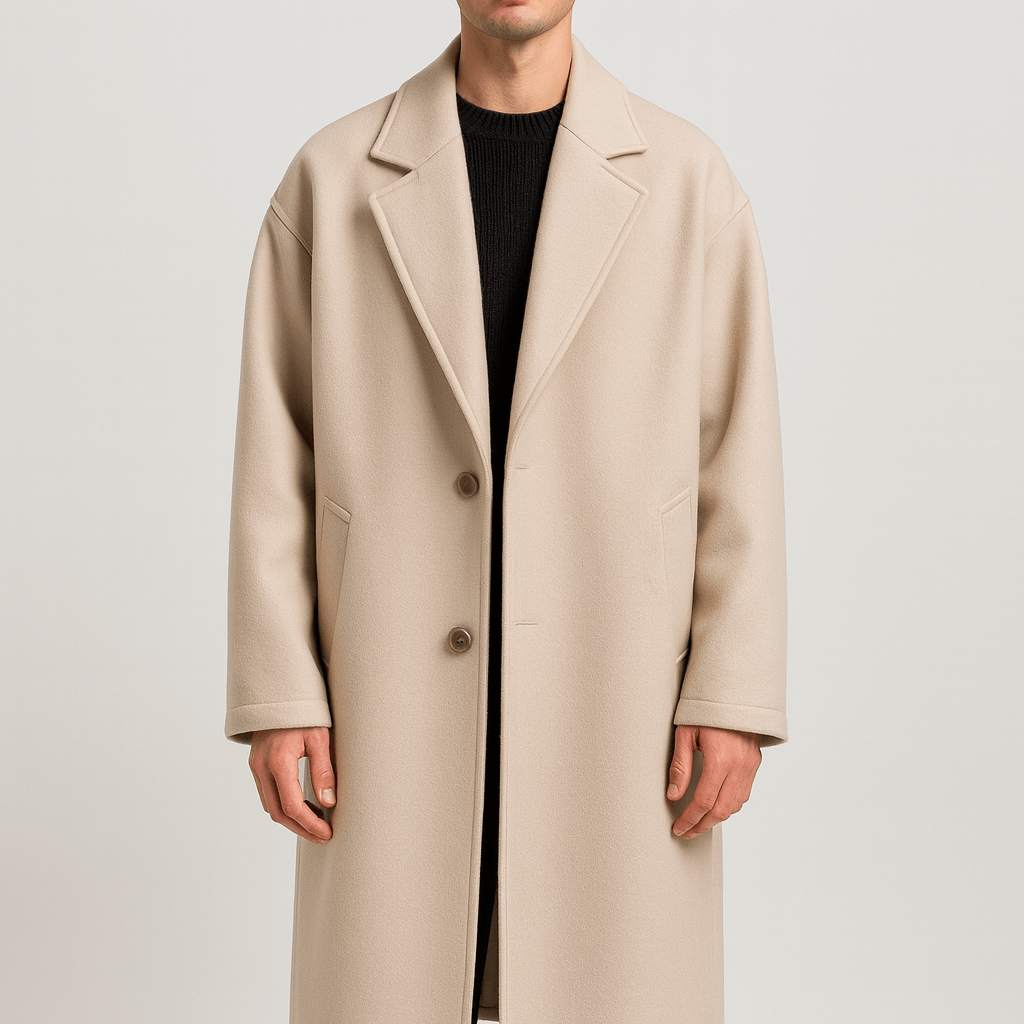 Luminovi | Tailored Wool Overcoat-Overcoats