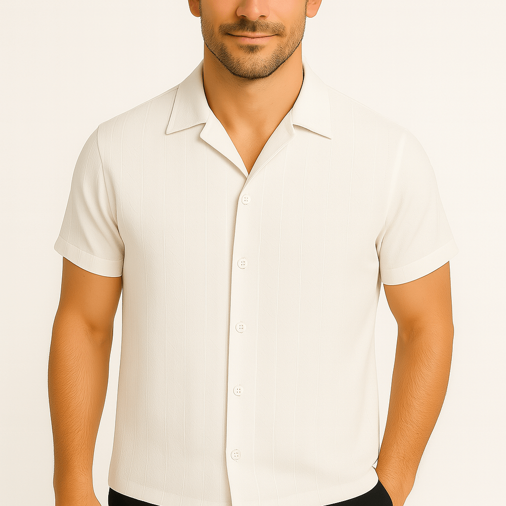 Luminovi | Textured Cuban Collar Shirt