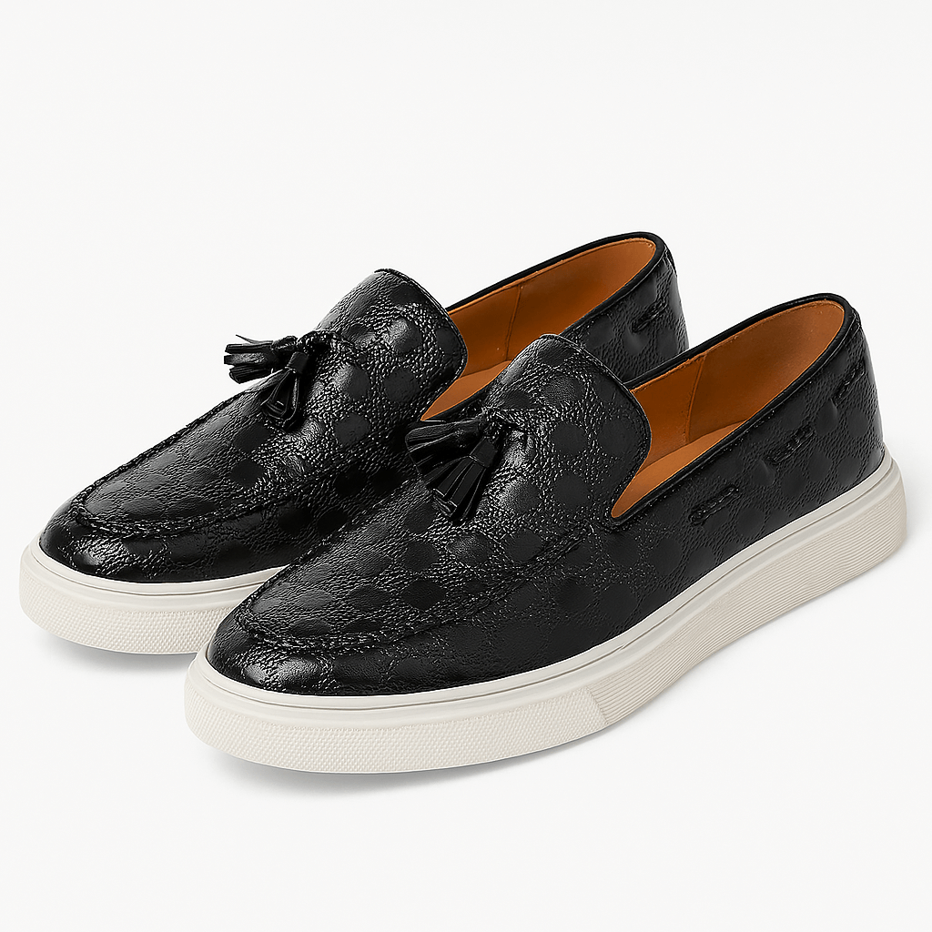 Luminovi | Textured Tassel Loafers