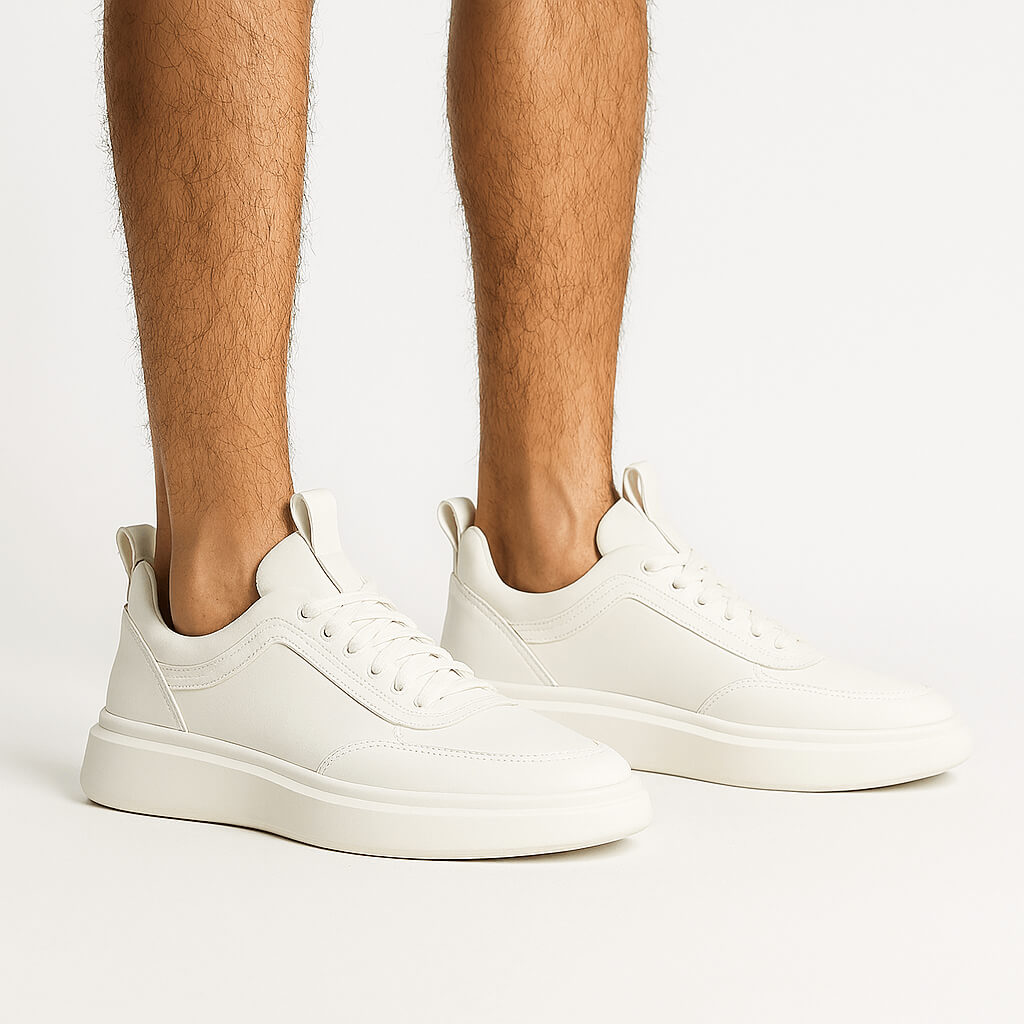 Luminovi | White Leather Platform Sneakers