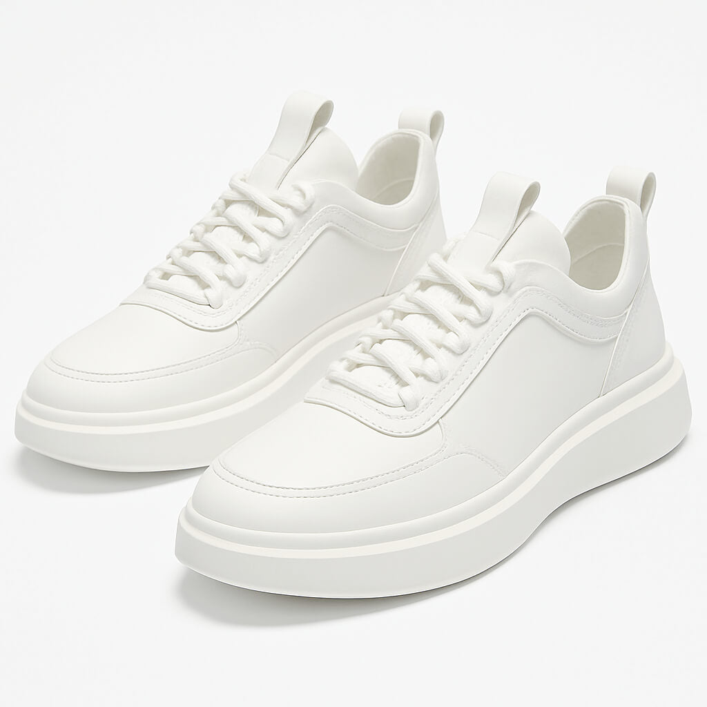 Luminovi | White Leather Platform Sneakers