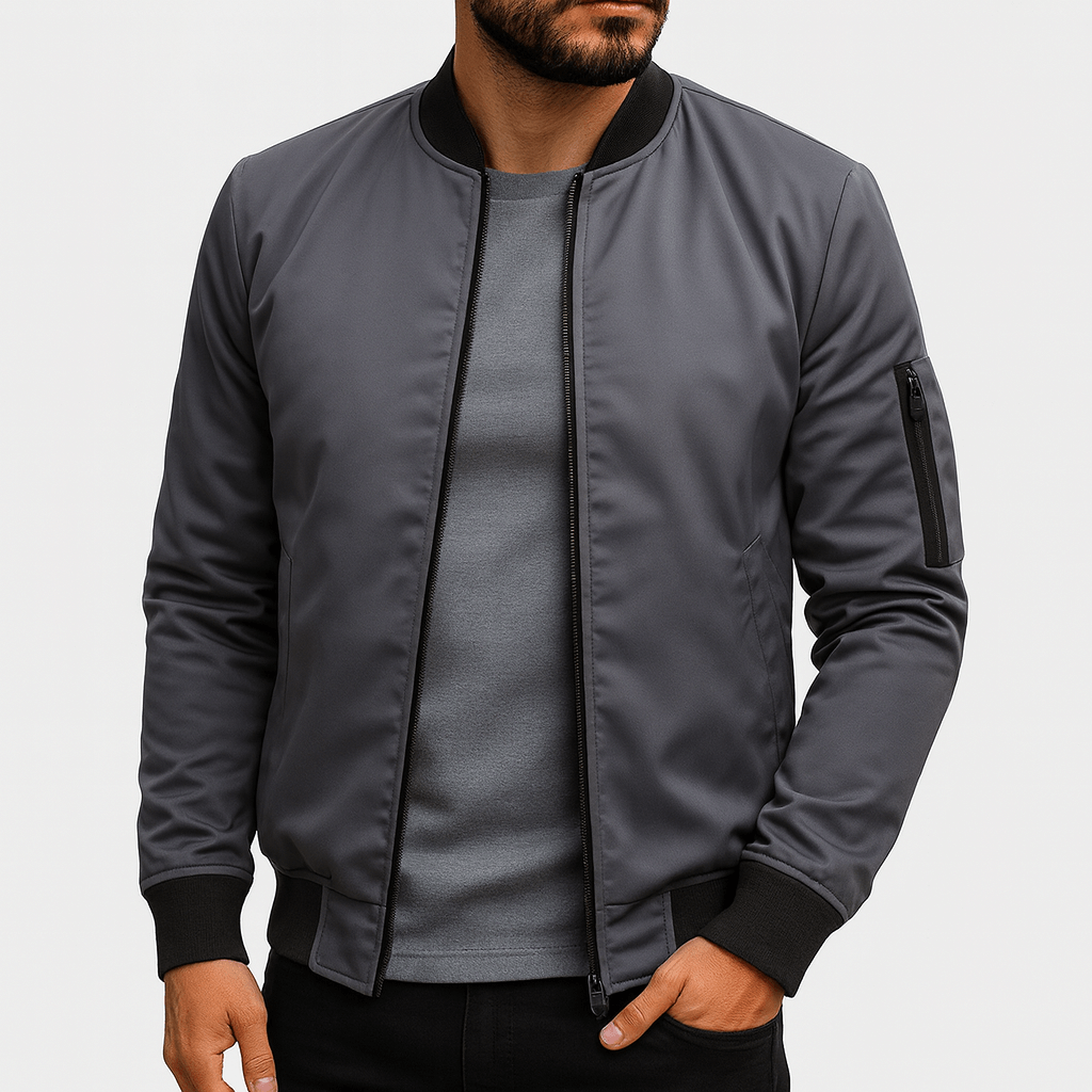 Luminovi | Zip-Pocket Bomber Jacket