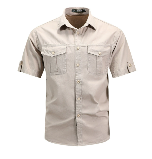 Cargo Shirt for Outdoor Activities with Ripstop Durability and Secure Pockets, Lightweight