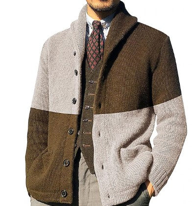 Malcolm - Lässige Retro-Strickjacke mit Farbblock-Knöpfen für Herren-Men Fashion