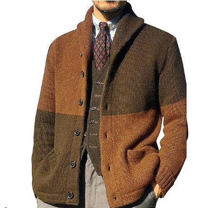 Malcolm - Lässige Retro-Strickjacke mit Farbblock-Knöpfen für Herren-Men Fashion
