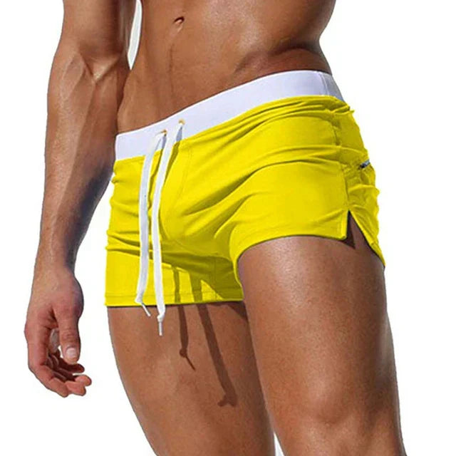 Men's Swim Trunks with Adjustable Drawcord Waist and Quick-Dry Fabric, Side Slits