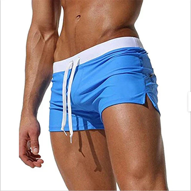 Men's Swim Trunks with Adjustable Drawcord Waist and Quick-Dry Fabric, Side Slits
