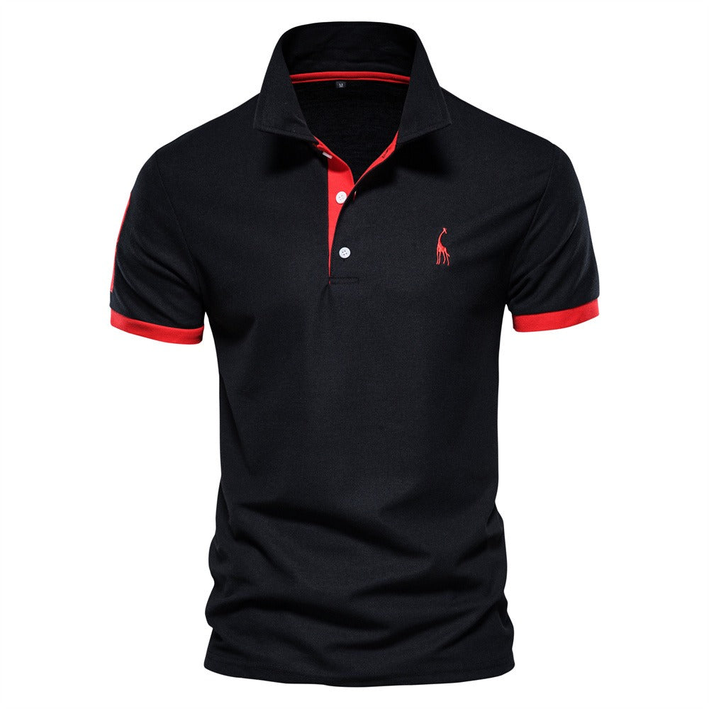 Men's Short-Sleeved Polo Shirt with Breathable Fabric