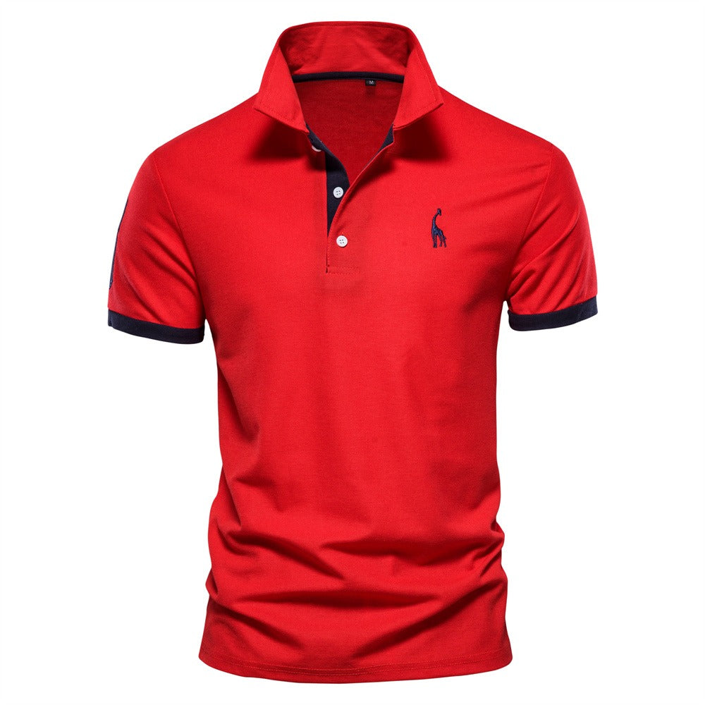 Men's Short-Sleeved Polo Shirt with Breathable Fabric