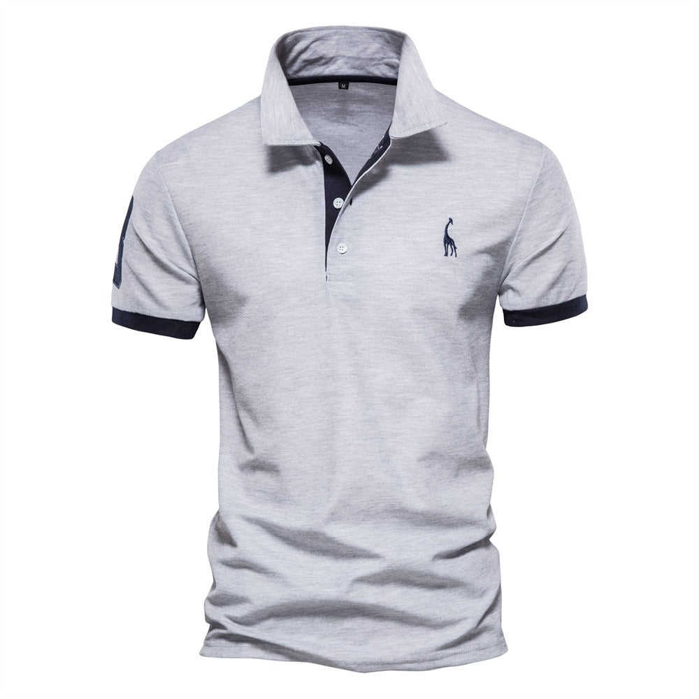 Men's Short-Sleeved Polo Shirt with Breathable Fabric
