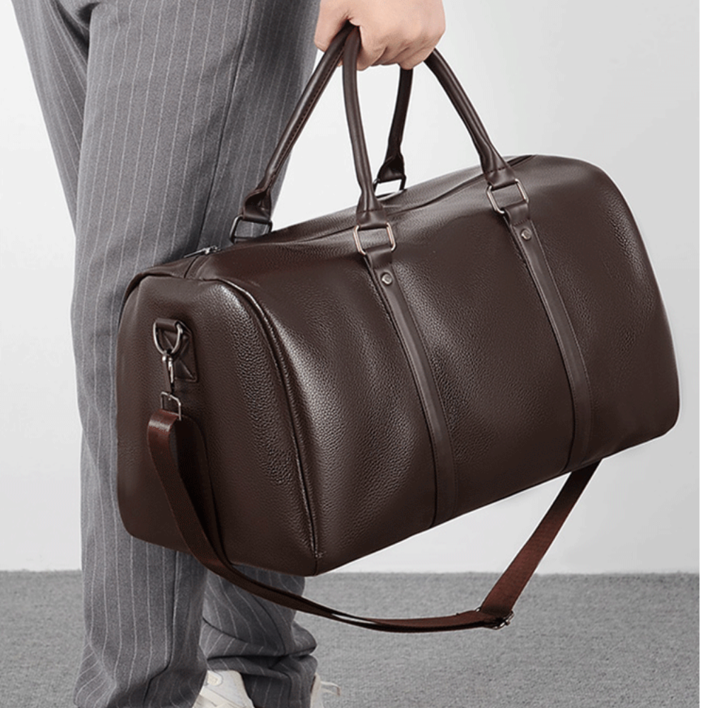Duffle Bag for Men with Detachable Strap and Structured Interior, Heavy-Duty Fabric