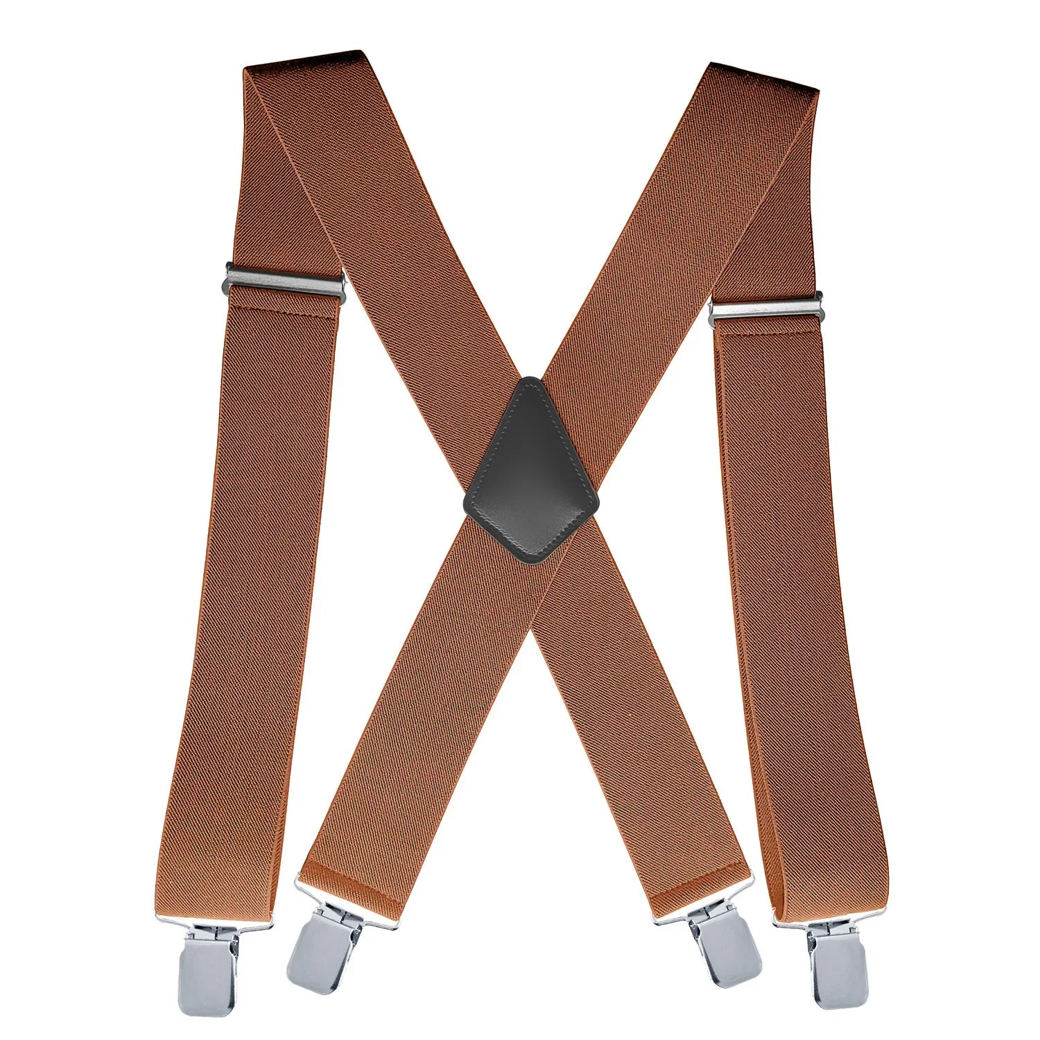 Mens Suspenders with Wide Reinforced Straps and Heavy-Duty Metal Clips, Adjustable Y-Back