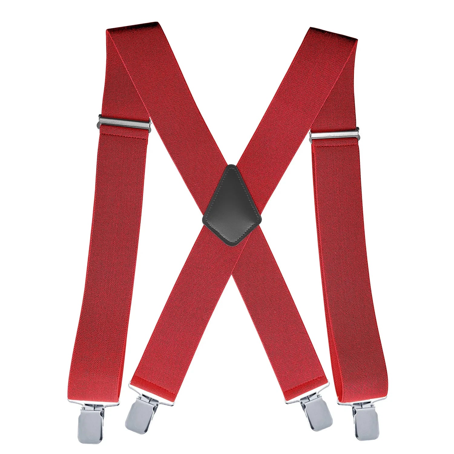 Mens Suspenders with Wide Reinforced Straps and Heavy-Duty Metal Clips, Adjustable Y-Back