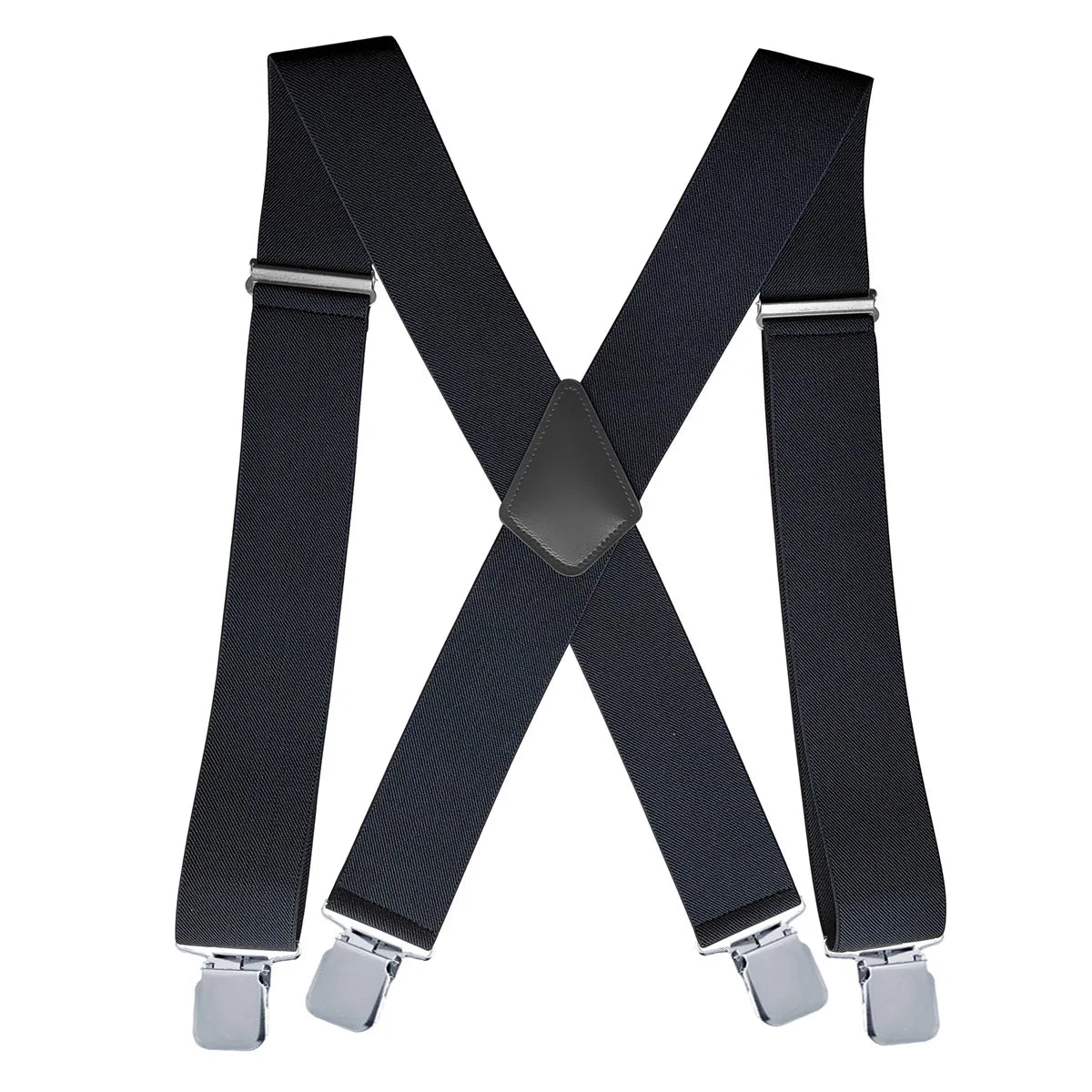 Mens Suspenders with Wide Reinforced Straps and Heavy-Duty Metal Clips, Adjustable Y-Back