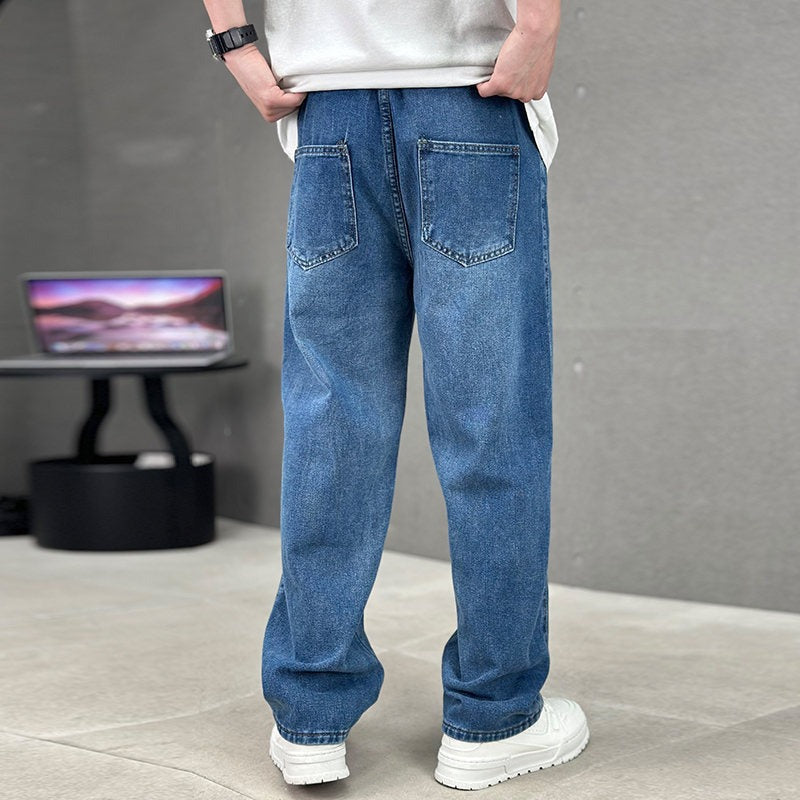 Men's Wide Leg Jeans with Relaxed Fit for Casual Wear