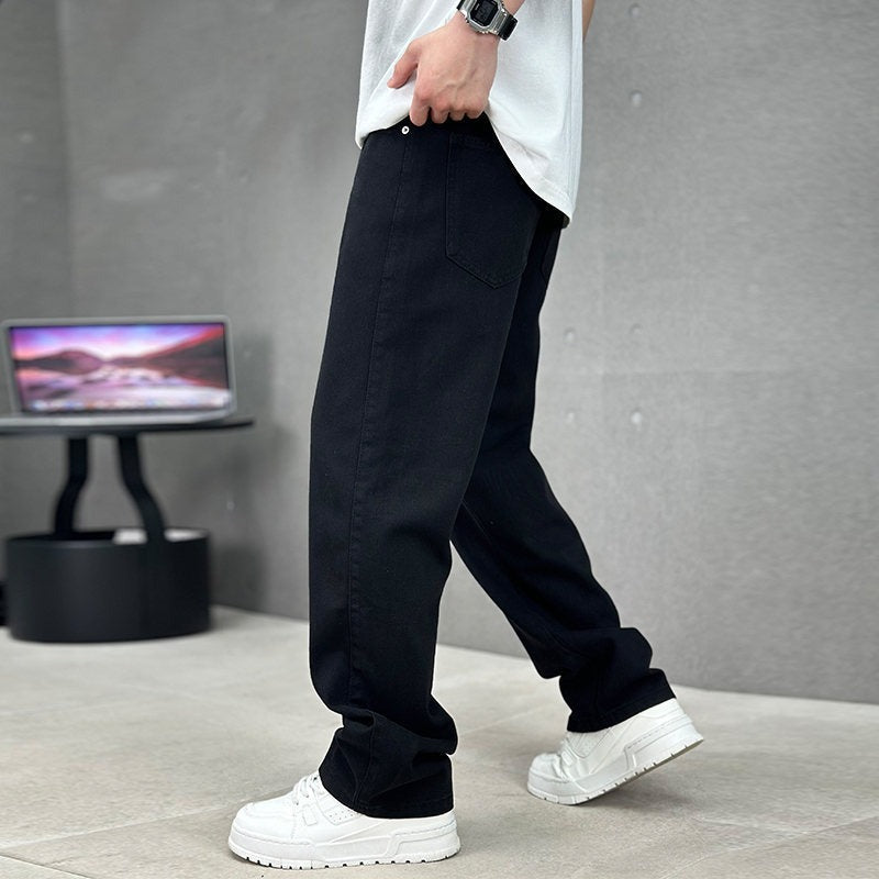 Men's Wide Leg Jeans with Relaxed Fit for Casual Wear