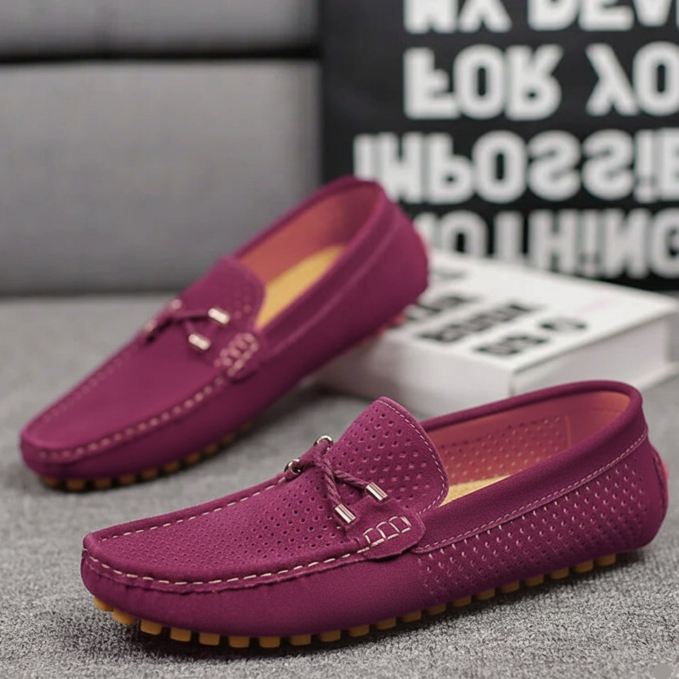 Men's Slip-On Loafers with Breathable Upper and Low Profile Design for Daily Casual Wear