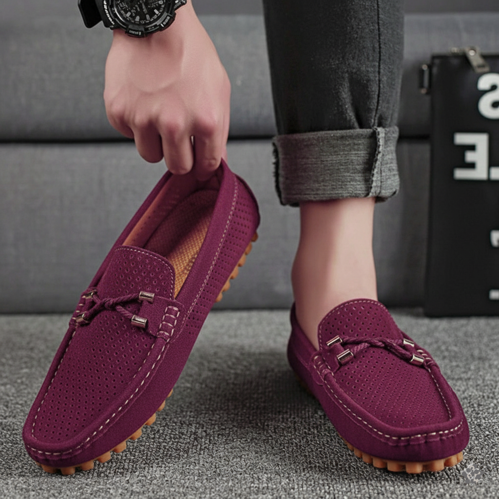 Men's Slip-On Loafers with Breathable Upper and Low Profile Design for Daily Casual Wear
