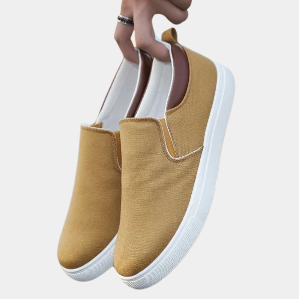 Men's Slip-On Loafers with Elastic Side Panels and Breathable Upper, Lightweight Casual Shoes