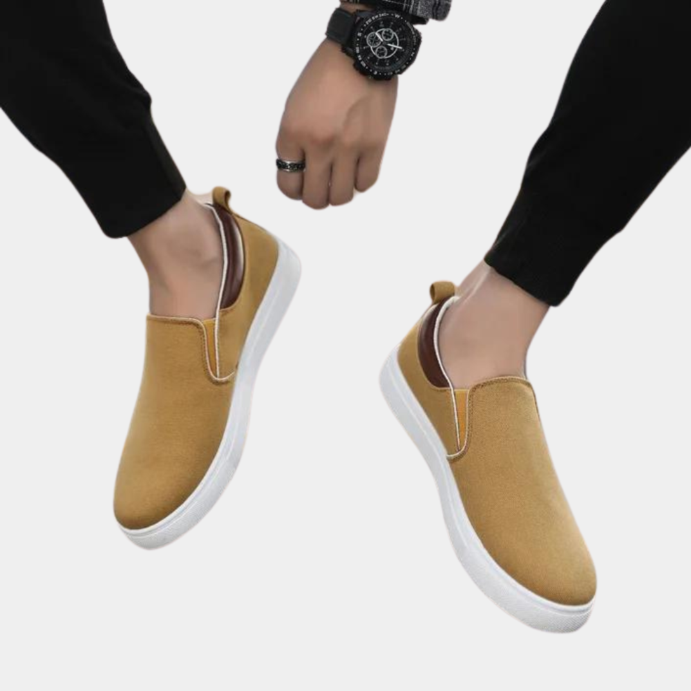 Men's Slip-On Loafers with Elastic Side Panels and Breathable Upper, Lightweight Casual Shoes