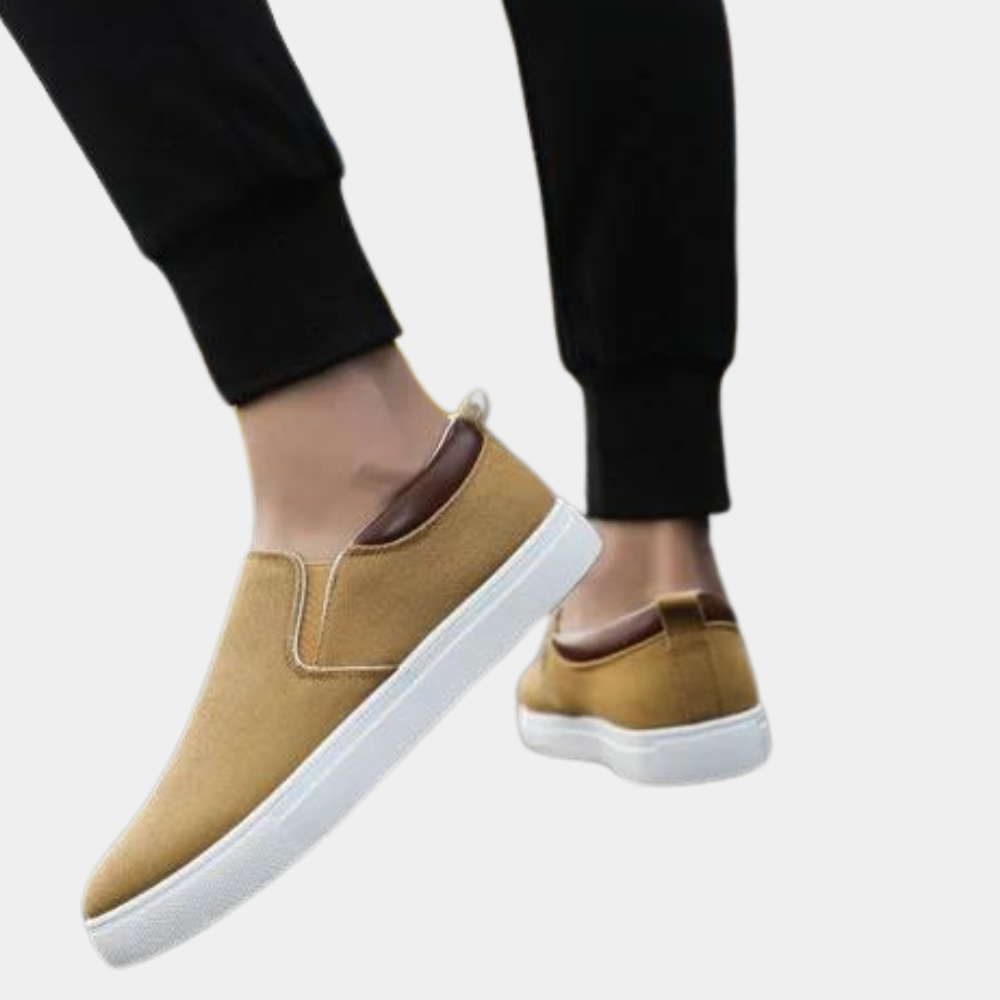 Men's Slip-On Loafers with Elastic Side Panels and Breathable Upper, Lightweight Casual Shoes